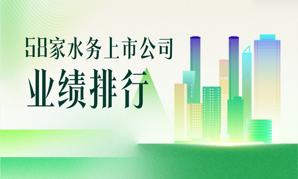 58家水务上市公司2022年上半年业绩排行